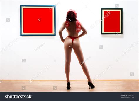 Naked Woman Back Lingerie Posing Inside Stock Photo Edit Now
