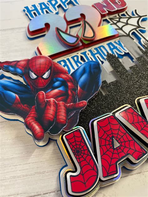 Spider Man Inspired Cake Topper Spider Man Birthday Avenger Cake Topper Avenger Birthday