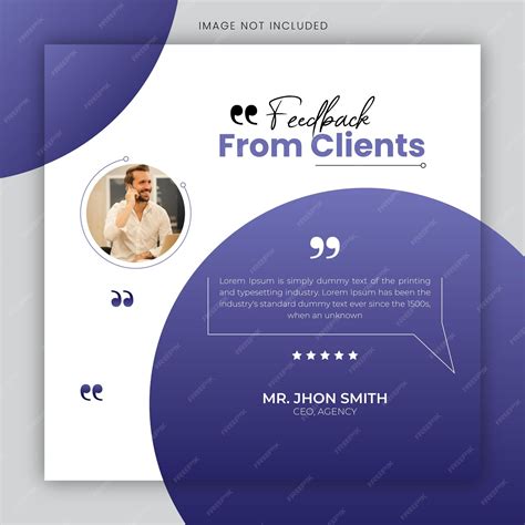 Premium Vector | Customer feedback testimonial social media post design