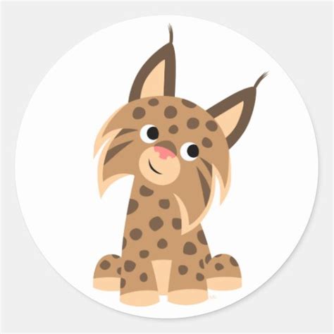 Cute Cartoon Prankish Lynx Sticker Zazzle