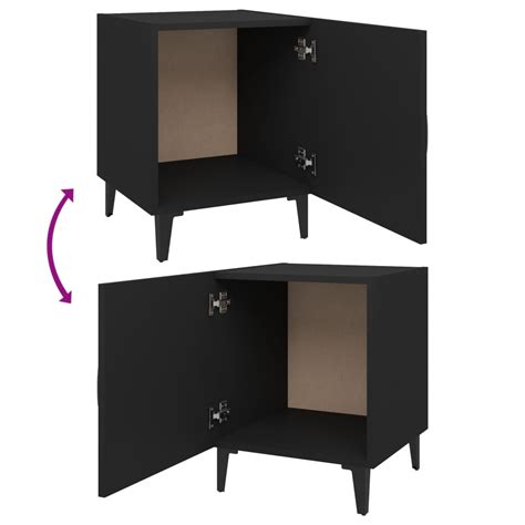 Akozon Tables De Chevet Pcs Noir Bois D Ing Nierie Ako