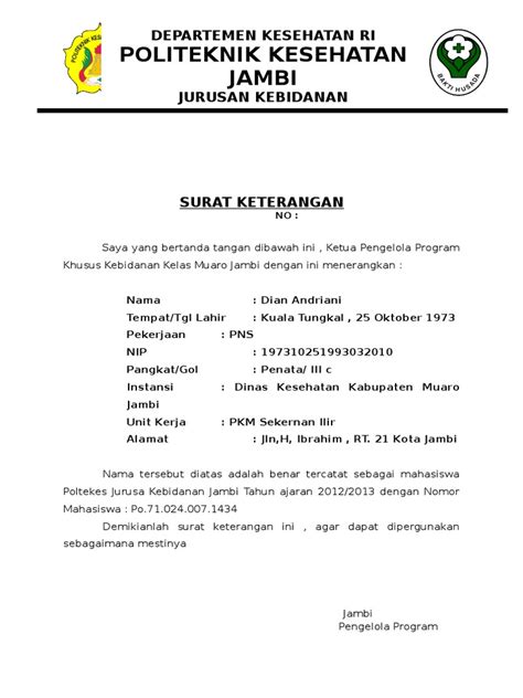 Pdf Surat Keterangan Kak Aan Docx Dokumen Tips