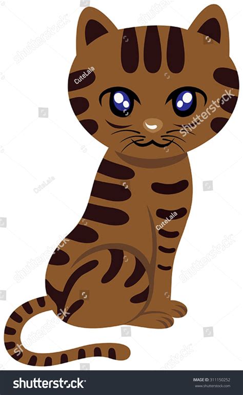 Cute Brown Cat Vector Stock Vector Royalty Free 311150252