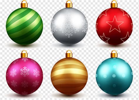 Christmas Balls Baubles In Different Colors And Patterns Png PNGWing