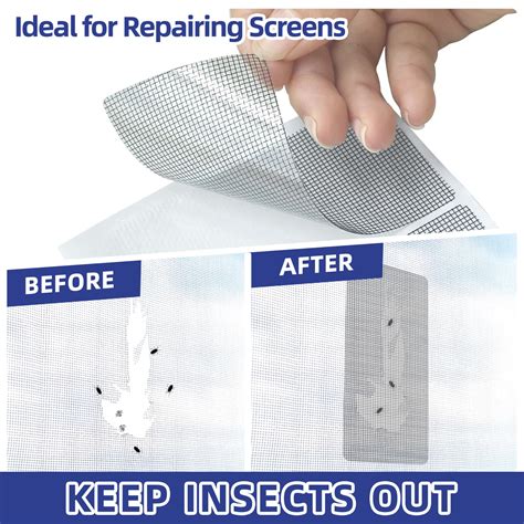 Snapklik.com : 20 Sheets Black Window Screen Repair Patches,44 In