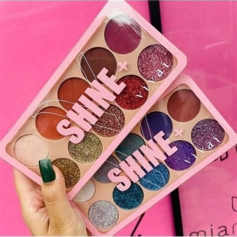 Paletas Sombras Glitter 10 Cores Shine More Vivai Shopee Brasil