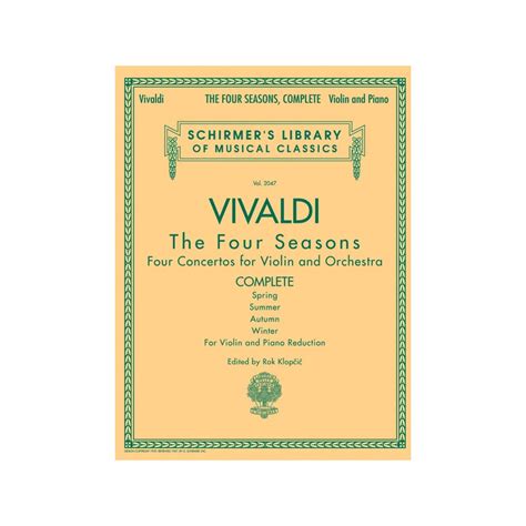 Partitura Antonio Vivaldi The Four Seasons Complete Violin And Piano