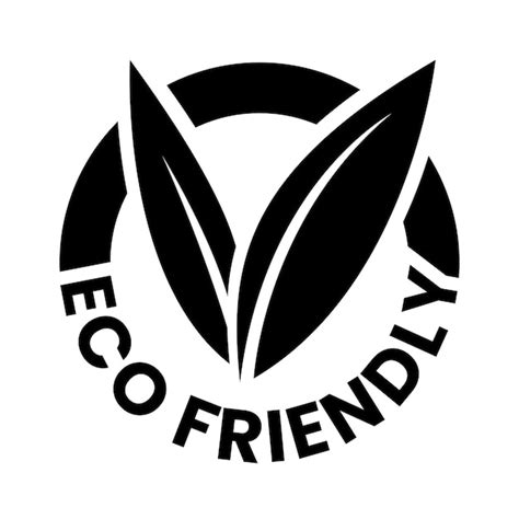 premium vector black eco friendly icon   shaped leaves