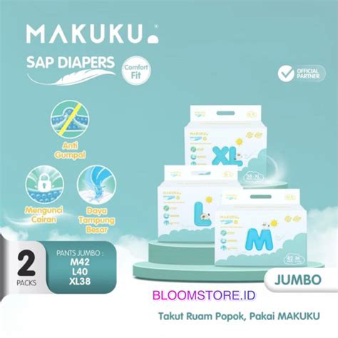 Jual PAKET 2 BAL MAKUKU Air Diaper Diapers Comfort Fit SAP Size M42