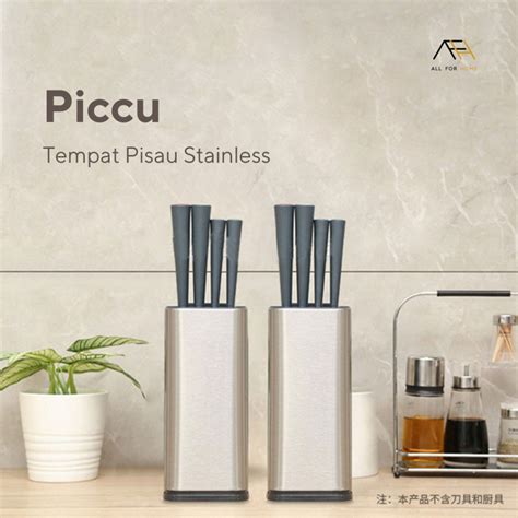 Jual Afh Piccu Tempat Pisau Dapur Stainless Steel Stand Holder