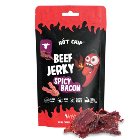 K P Hot Chip Beef Jerky Spicy Bacon G P Delitea Se