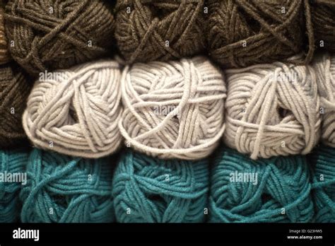 Coloured Balls Of Wool In Natural Looking Colours Stock Photo Alamy