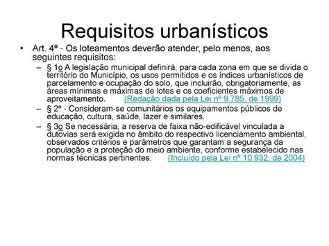 Lei De Parcelamento Do Solo Loteamento E O Estatuto Da Cidade Ppt