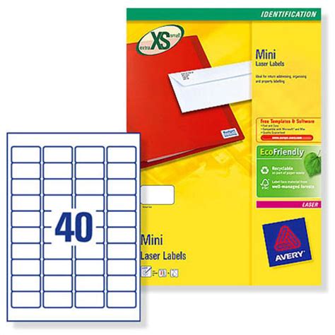 Avery L Mini Laser Labels Per Sheet X Mm White