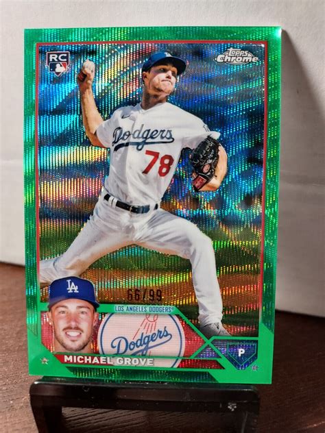 Topps Chrome Green Wave Refractor Michael Grove Rc For