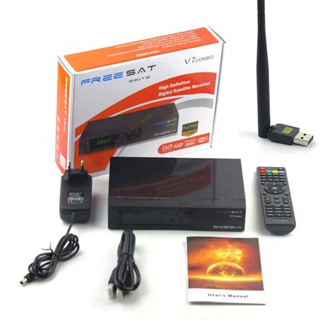 Freesat V7 Combo Satellite Receiver DVB S2 T2 1pc USB WIFI Biss Key