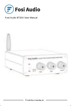 Fosi Audio Bt A Bluetooth Amplifier User Manual Hi Fi Wireless