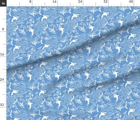 Petal Signature Cotton By The Yard Or Fat Quarter Under The Sea Blue