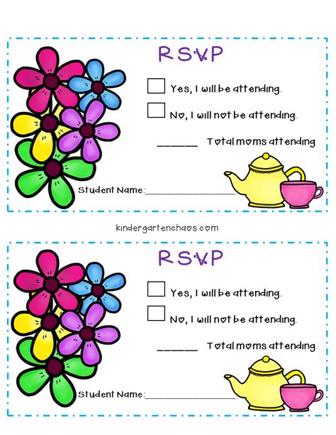 Mother's Day Tea Party Invites & RSVP Cards