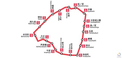 大阪環状線の路線図・地図 ジョルダン