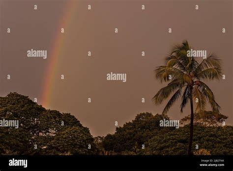 Rainbow At Haleiwa Oahu Hawaii Stock Photo Alamy