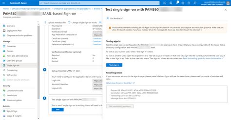 Configuring Saml Single Sign On Sso For Azure Ad Users