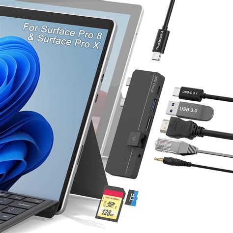 Surface Pro 8 Docking Station With 8 Ports Usb C 31 Thunerbolt 4 4k Hdmi Usb30 Usb C 30