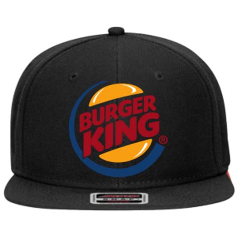 Burger King Logo Snapback Wool Blend Snapback Flat Bill Hat