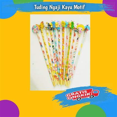 Jual Tuding Duding Motif Penunjuk Iqro Kalam Kayu Karakter Murah