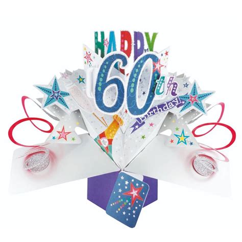 Happy 60th Birthday Pop Up Greeting Card Cards