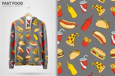 Fast Food Seamless Patterns Masterbundles