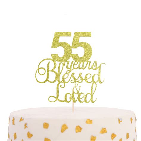 Buy Golden Years Blessed Love Cake Topper Golden Glitter Birthday