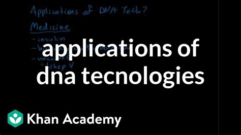 Applications Of Dna Technologies Biomolecules Mcat Khan Academy