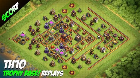 Th10 Trophy Base 2017 Coc Town Hall 10 Th10 War Base Anti Lavaloon Anti 2 Star Replays