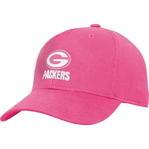 Girls Youth Pink Green Bay Packers Adjustable Hat