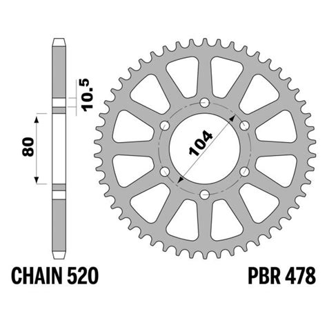 Pbr Steel Rear Sprocket Z45 Teeth 520 Size Kawasaki Z650 2017 2023