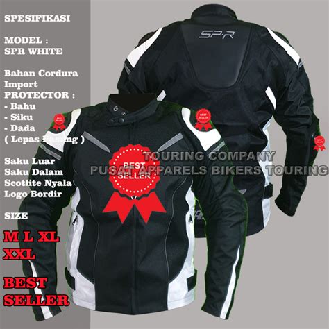 Jual Best Seller Jaket Touring Hitam Putih Jaket Motor Putih Jaket