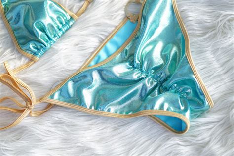 Sexy Bling Shiny Holographic Bikini Made To Order Hand Etsy