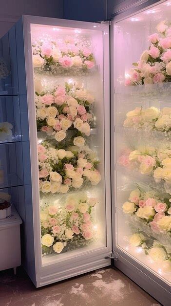 Premium Ai Image Warehouse Refrigerator Wholesale Flowers For Flower