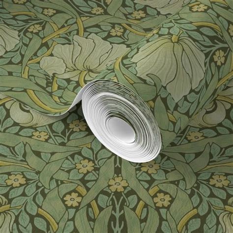 William Morris Antiqued Pimpernel Wallpaper Spoonflower Em 2024