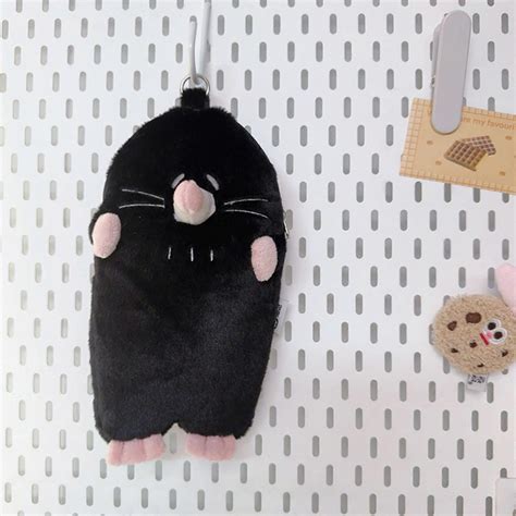 Lovely Animal Pencil Bag Plush Pencil Pouch Cartoon Mole Pencil Case