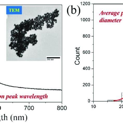 Gold Nanoparticle Characterization A Uv Vis Spectrum And B