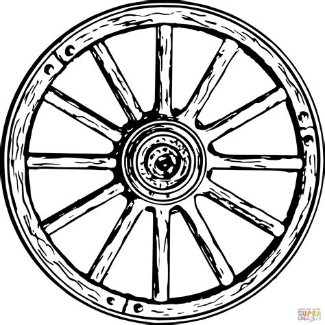 Wagon Wheel Coloring Page