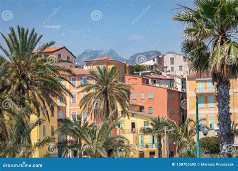 Menton France June Colorful Houses In Old Town