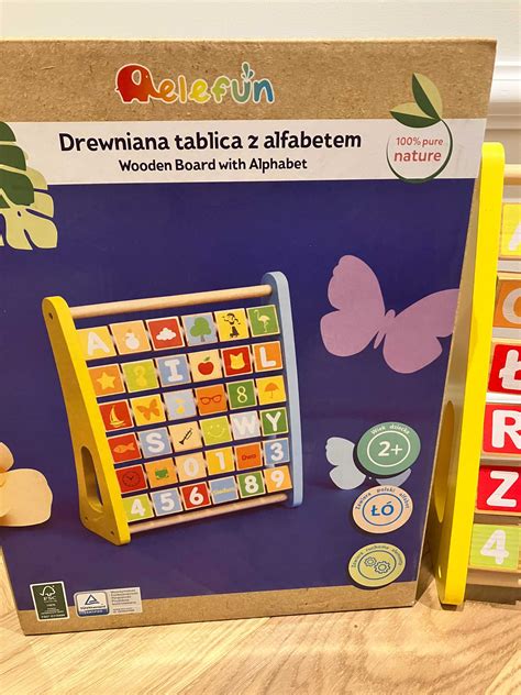 Drewniana Tablica Z Alfabetem Zabawka Edukacyjna Elefun Alfabet