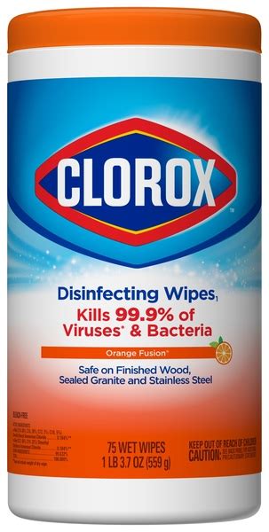 Smartlabel Clorox® Disinfecting Wipes Bleach Free Cleaning Wipes Orange Fusion 75 Count