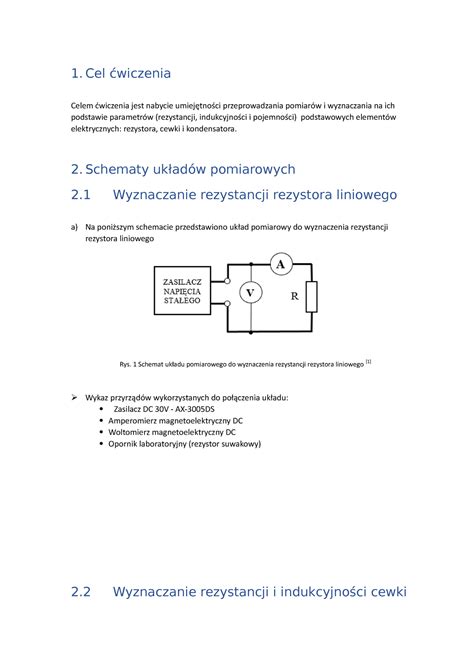 Elektra Sprawko Cw Wst P Do Elektrotechniki Sprawozdanie