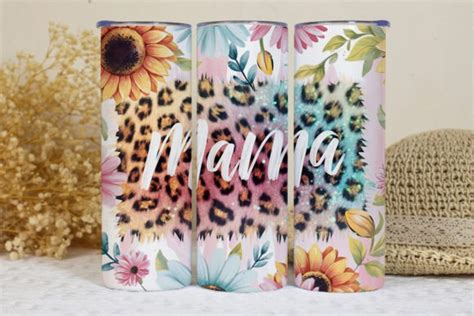 Sunflowers Mama Tumbler Wrap Graphic By Bonnydesign Creative Fabrica