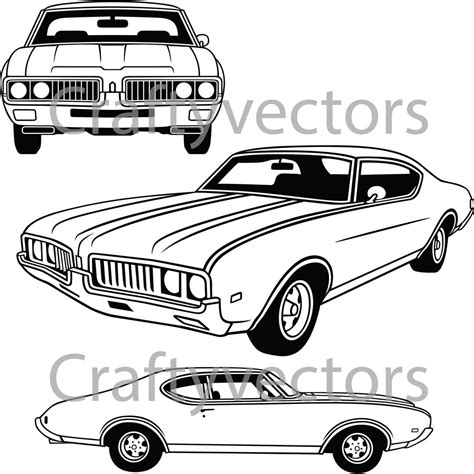 Oldsmobile Cutlass 1969 Vector Svg Cut File Etsy