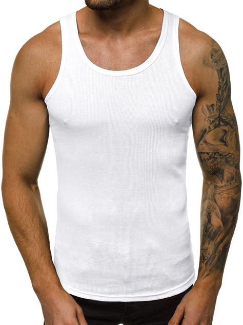 Camiseta Sin Mangas De Hombre Blanca Ozonee Js Nb002 Ozonee